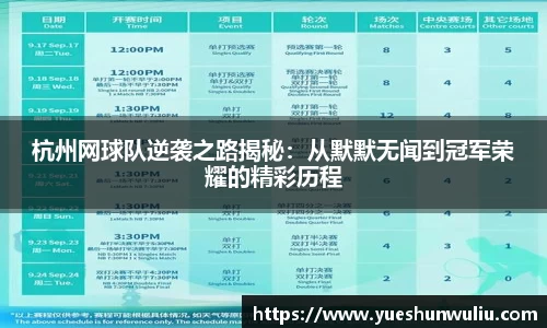 杭州网球队逆袭之路揭秘：从默默无闻到冠军荣耀的精彩历程